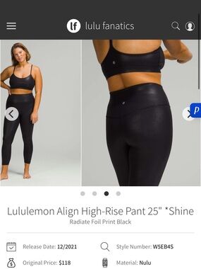 lululemon Align High-Rise 25" Shine Leggings - Black